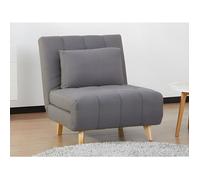 Fauteuil convertible en tissu gris STREVI
