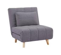 Fauteuil convertible en tissu gris STREVI