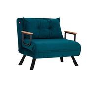 - Fauteuil convertible en tissu Sando bleu pétrole