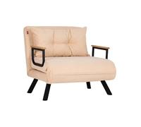 - Fauteuil convertible en tissu Sando crème