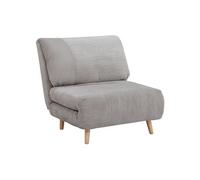 Fauteuil convertible en velours côtelé PALULA - Gris clair Gris clair