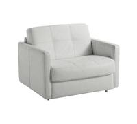Fauteuil convertible express CUBE couchage 75* 192*16cm cuir vachette blanc cassé