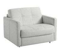 Fauteuil convertible express CUBE couchage 75* 192*16cm cuir vachette blanc cassé blanc G