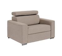 Fauteuil convertible express en tissu beige - Couchage à lattes larges 70 cm - Matelas 18 cm VIZIR