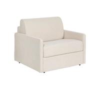 Fauteuil convertible express en tissu beige - Matelas 14 cm CALIFE