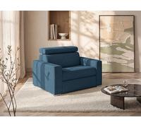 Fauteuil convertible express en tissu bleu - Couchage 70 cm - Matelas 18 cm VIZIR
