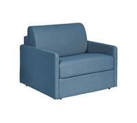 Fauteuil convertible express en tissu bleu - Matelas 14 cm CALIFE