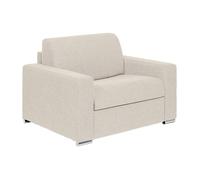 Vente-unique - Fauteuil Convertible Express en Tissu chiné Beige - Couchage à Lattes Larges 70 cm - Matelas 18 cm - CALITO