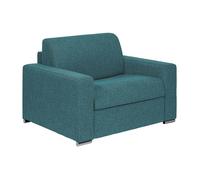 Fauteuil convertible express en tissu chiné bleu - Couchage 70 cm - Matelas 14 cm - CALITO