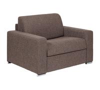 Fauteuil convertible express en tissu marron. Couchage 70 cm. Matelas 14 cm. CALITO Marron