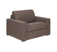 Fauteuil convertible express en tissu chiné chocolat - Couchage 70 cm - Matelas 14 cm - CALITO