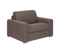 Fauteuil convertible express en tissu chiné chocolat - Couchage 70 cm - Matelas 14 cm - CALITO