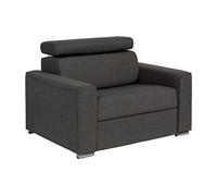 Fauteuil convertible express en tissu gris - Couchage 70 cm - Matelas 14 cm VIZIR