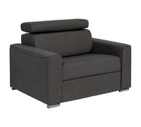 Vente-unique - Fauteuil Convertible Express en Tissu Gris - Couchage 70 cm - Matelas 18 cm - Appuie-tête