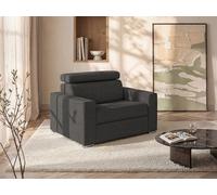 Fauteuil convertible express en tissu gris - Couchage à lattes larges 70 cm - Matelas 18 cm VIZIR