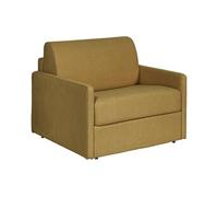 Fauteuil convertible express en tissu jaune - Matelas 14 cm CALIFE