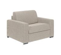 Fauteuil convertible express en tissu texturé beige - Couchage à lattes larges 70 cm - Matelas 14 cm - CALITO