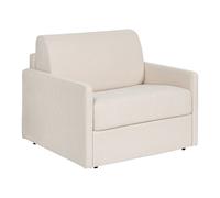 Fauteuil convertible express en tissu texturé beige - Matelas 14 cm CALIFE