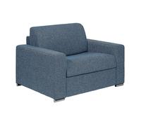 Vente-unique - Fauteuil Convertible Express en Tissu texturé Bleu - Couchage 70 cm - Matelas 18 cm - CALITO