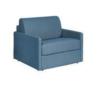 Fauteuil convertible express en tissu texturé bleu - Matelas 14 cm CALIFE