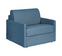 Fauteuil convertible express en tissu texturé bleu - Matelas 14 cm CALIFE