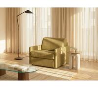 Fauteuil convertible express en tissu jaune - Matelas 14 cm CALIFE