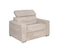 Fauteuil convertible express en velours côtelé beige - Couchage 70 cm - Matelas 14 cm VIZIR