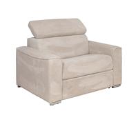 Fauteuil convertible express en velours côtelé beige - Couchage à lattes larges 70 cm - Matelas 14 cm VIZIR