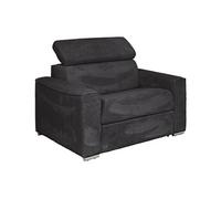 Fauteuil convertible express en velours côtelé gris - Couchage 70 cm - Matelas 14 cm - VIZIR