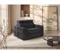 Fauteuil convertible express en velours côtelé gris - Couchage 70 cm - Matelas 18 cm VIZIR