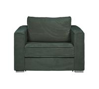 Fauteuil convertible express en velours côtelé vert sapin - Couchage 70 cm - Matelas 14 cm - LORETO Vert Sapin