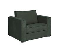 Fauteuil convertible express en velours côtelé vert sapin - Couchage 70 cm - Matelas 14 cm - LORETO