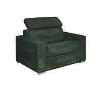 Fauteuil convertible express en velours côtelé vert sapin - Couchage 70 cm - Matelas 14 cm - VIZIR