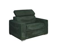 Fauteuil convertible express en velours côtelé vert sapin - Couchage à lattes larges 70 cm - Matelas 18 cm VIZIR