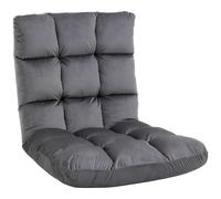 Fauteuil Convertible Fauteuil Paresseux Grand Confort Inclinaison Dossier Multipositions 90°-180° Flanelle Polyester Capitonné Gris Foncé Gris