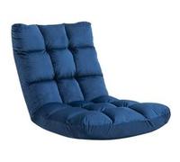HOMCOM Fauteuil Convertible Fauteuil Paresseux Grand Confort Inclinaison Dossier Multipositions 90°-180° Flanelle Polyester capitonné Bleu Roi