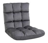 Fauteuil Convertible Fauteuil Paresseux Grand Confort Inclinaison Dossier Multipositions 90°-180° Flanelle Polyester capitonné Gris