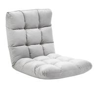 HOMCOM Fauteuil Convertible Fauteuil Paresseux Grand Confort Inclinaison Dossier Multipositions 90°-180° Flanelle Polyester capitonné Gris Clair