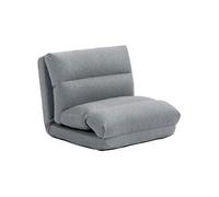 Fauteuil Convertible Fauteuil Paresseux Grand Confort Inclinaison Dossier Multipositions 90°-180° Tissu Gris Chiné Gris