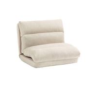 HOMCOM Canapé paresseux chauffeuse 1 place fauteuil paresseux convertible en lit fauteuil salon avec dossier inclinable sur 5 positions, charge 120 Kg, pour salon chambre et bureau, 70x72x56 cm, beige