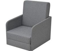 Fauteuil convertible gris clair tissu Gris G