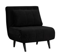 Fauteuil convertible lit 80 x 190 cm Hanna en velours noir - Livin24 - 1 place - Design élégant