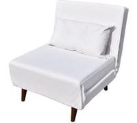 Fauteuil convertible lit une place tissu en cuir PU Blanc facile à nettoyer dimension: 80x90x84 cm-dimension lit: 80x190x28 cm blanc G