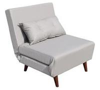 Fauteuil convertible lit une place tissu en cuir PU Gris facile à nettoyer dimension: 80x90x84 cm-dimension lit: 80x190x28 cm gris G