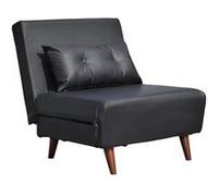 Fauteuil convertible lit une place tissu en cuir PU Noir facile à nettoyer dimension: 80x90x84 cm-dimension lit: 80x190x28 cm noir G