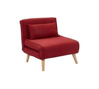 Fauteuil convertible POSIO en tissu - Rouge