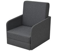 Fauteuil convertible pour salon bureau 59,5x72x72,5 cm Tissu Gris foncé vidaXL