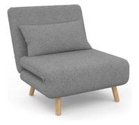 Fauteuil convertible ROMEO lit d'appoint 1 place 80x190 cm tissu gris clair Gris clair G
