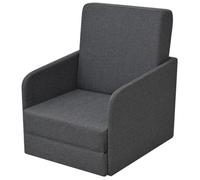 vidaXL Fauteuil convertible, tissu gris foncé, 1 place, design contemporain