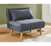 Fauteuil convertible en tissu gris CHILA
